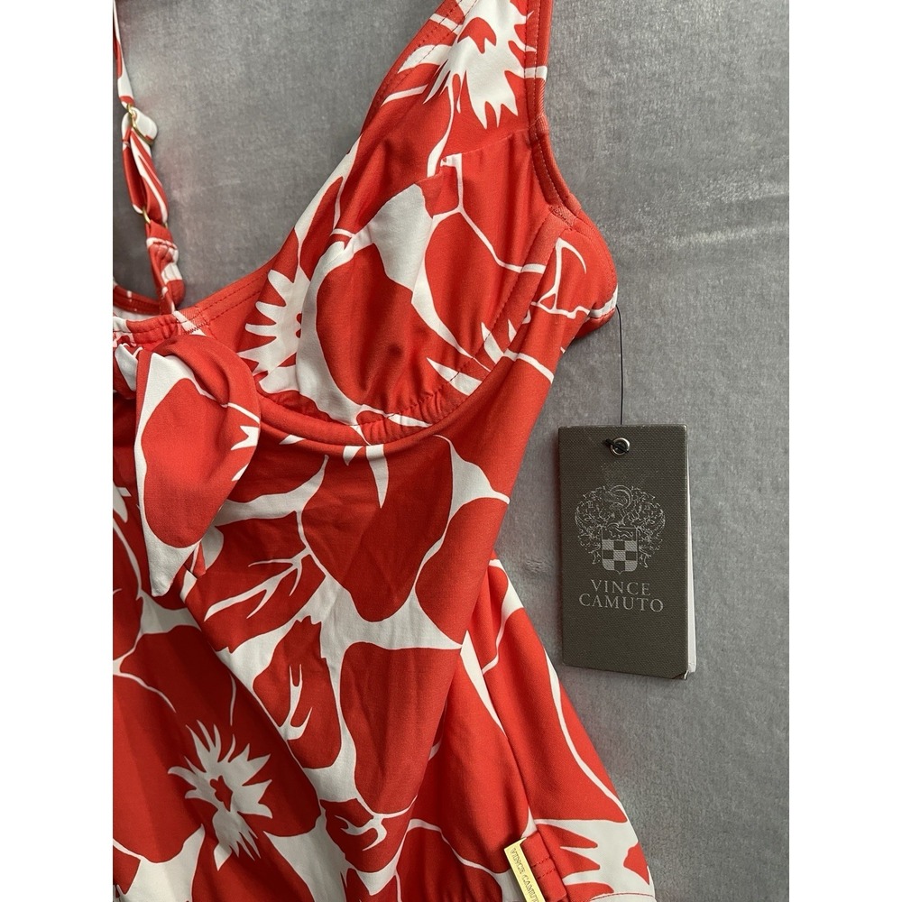 Vince Camuto Floral Print One Piece Swimsuit Size 6 New. Tangerine $134 - Picture 6 of 14